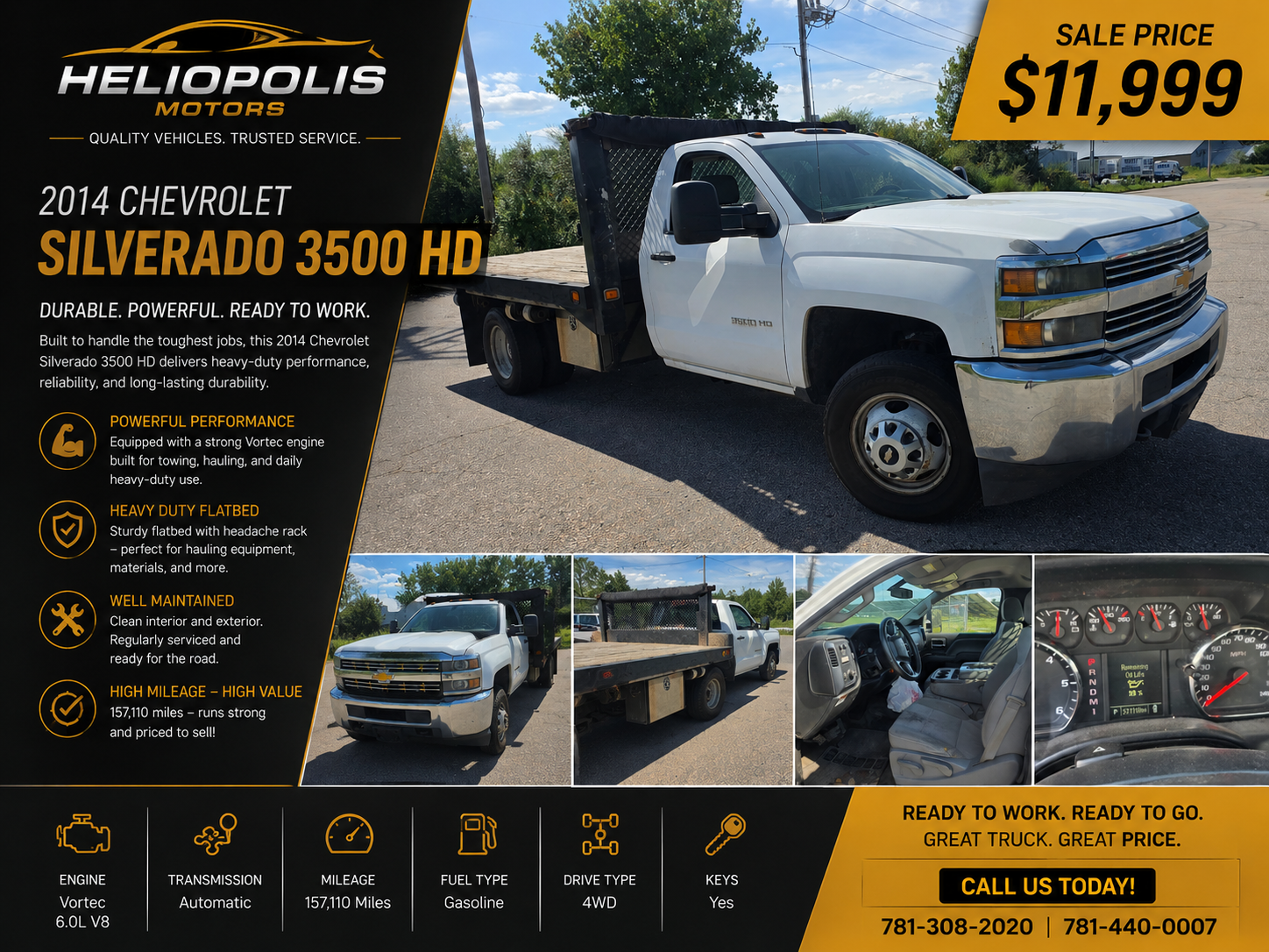 2014 Chevrolet Silverado 3500 HD — 257,110 miles — Sale Price $11,999